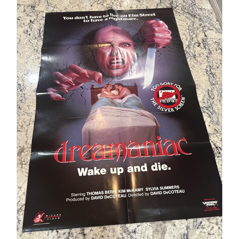 VTG Dreamaniac Video Promo Poster Wizard VideoLightning Splatter Slasher Gore